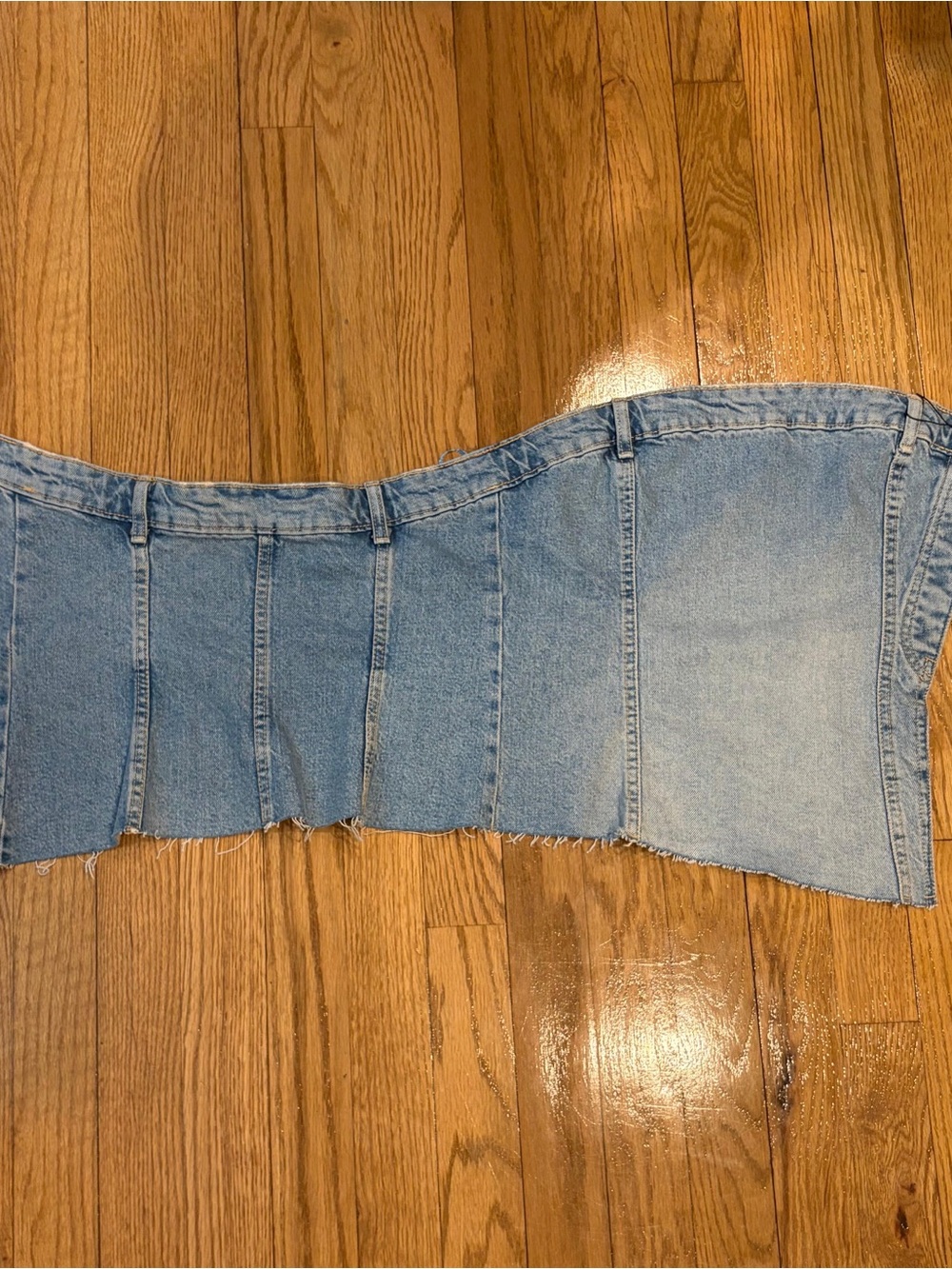 Light Blue Denim Corset Waist Panel - Women Jeans